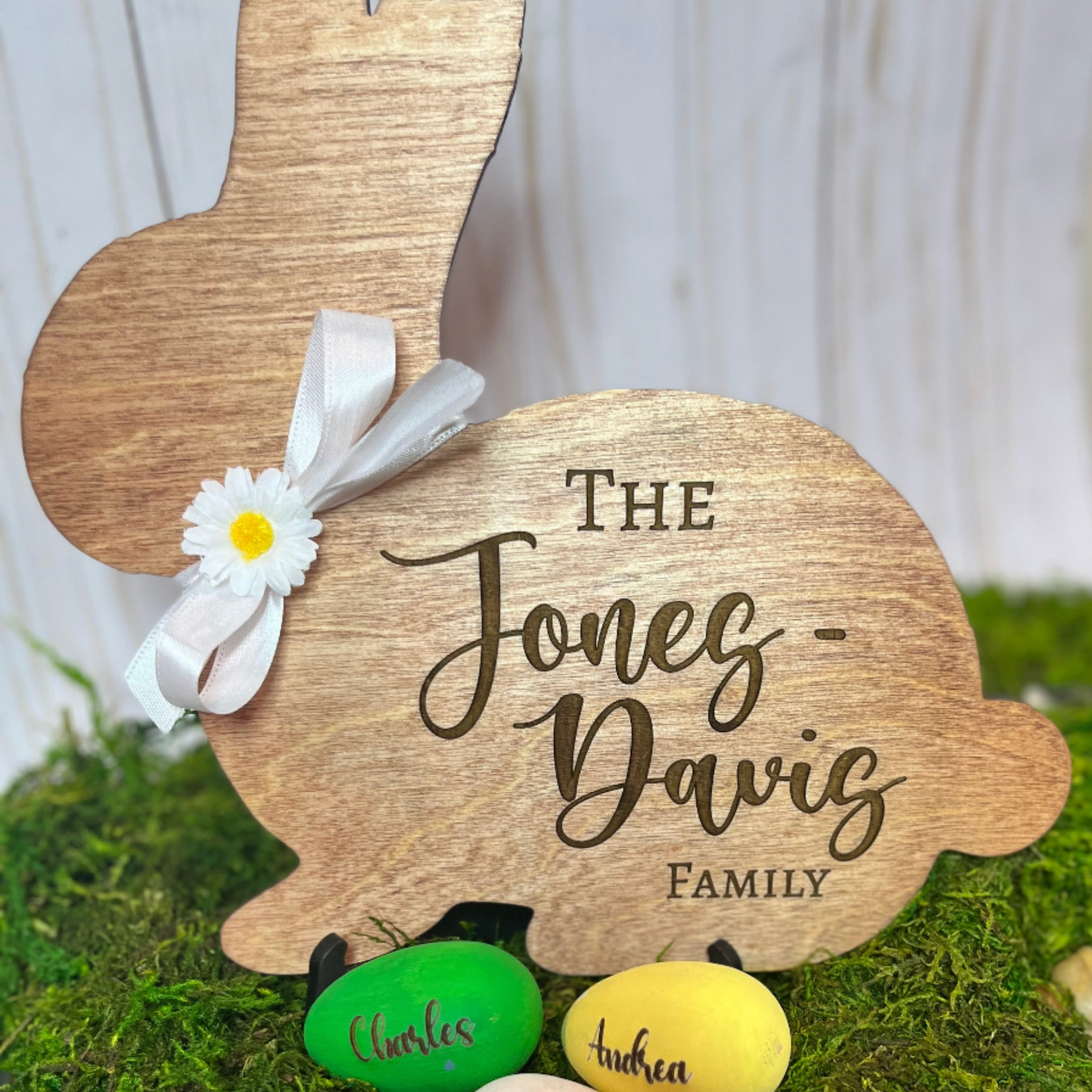 Easter Wooden Bunny Personalized